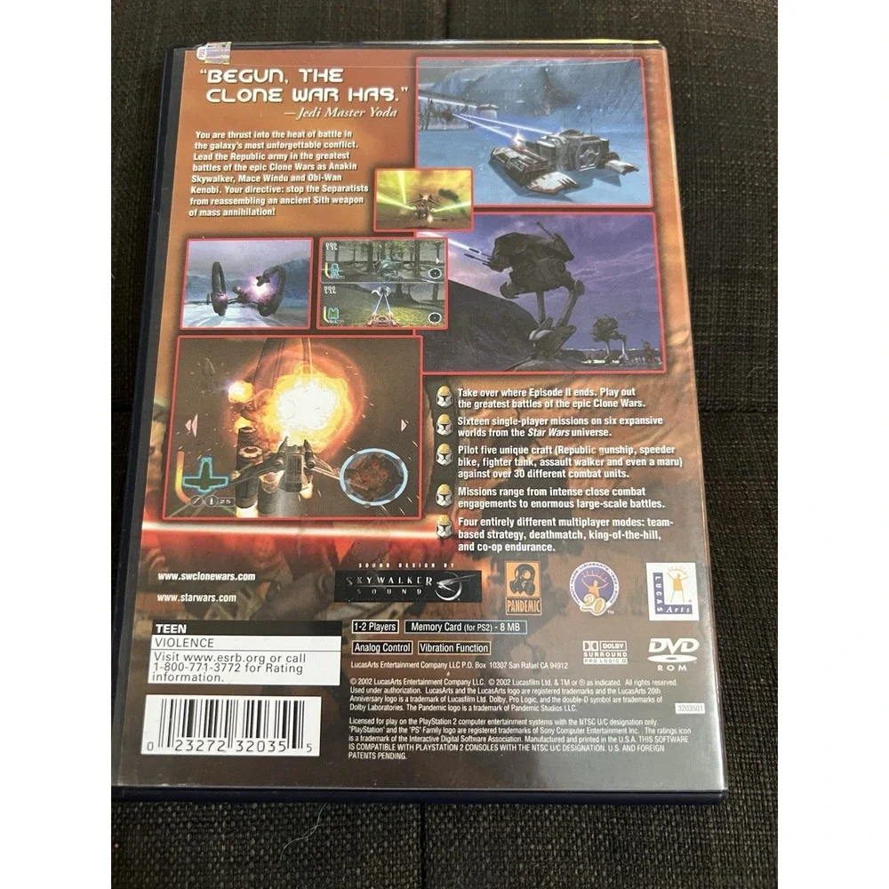 Star Wars: The Clone Wars‎ (Sony PlayStation 2, PS2) W/ Manual